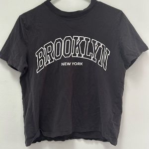 Black t shirt with Brooklyn text